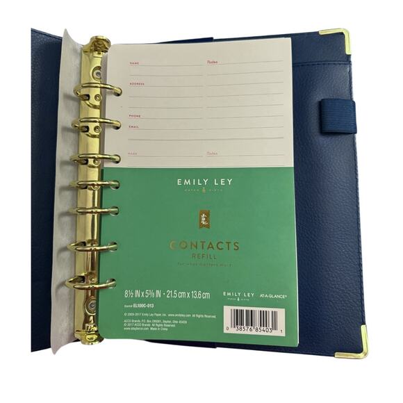 Emily Ley Simplified System At-A-Glance Organizer Cover Binder Blue Plus Inserts - Picture 3 of 6